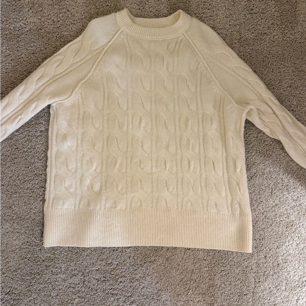 Aerie Cream Cable Knit Sweater